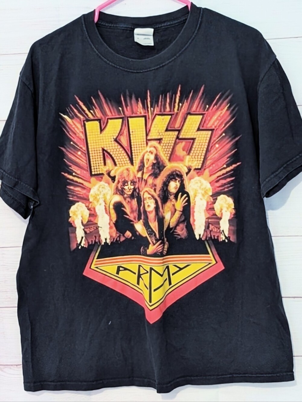 Retro Vintage KISS Rock Icon Duel Sided Graphic Tee 😁 Size Large